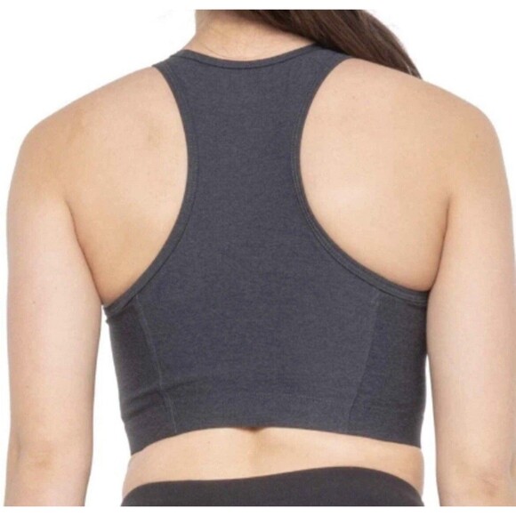 Outdoor Voices Athena Crop Racerback Top Women's Size M Charcoal Gym Athleisure - Picture 2 of 11